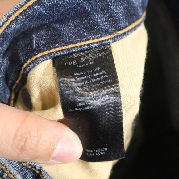 Rag & Bone High Rise Ankle  Dip Dyed Hem Cigarette Jeans Sz 24 - Picture 7 of 12